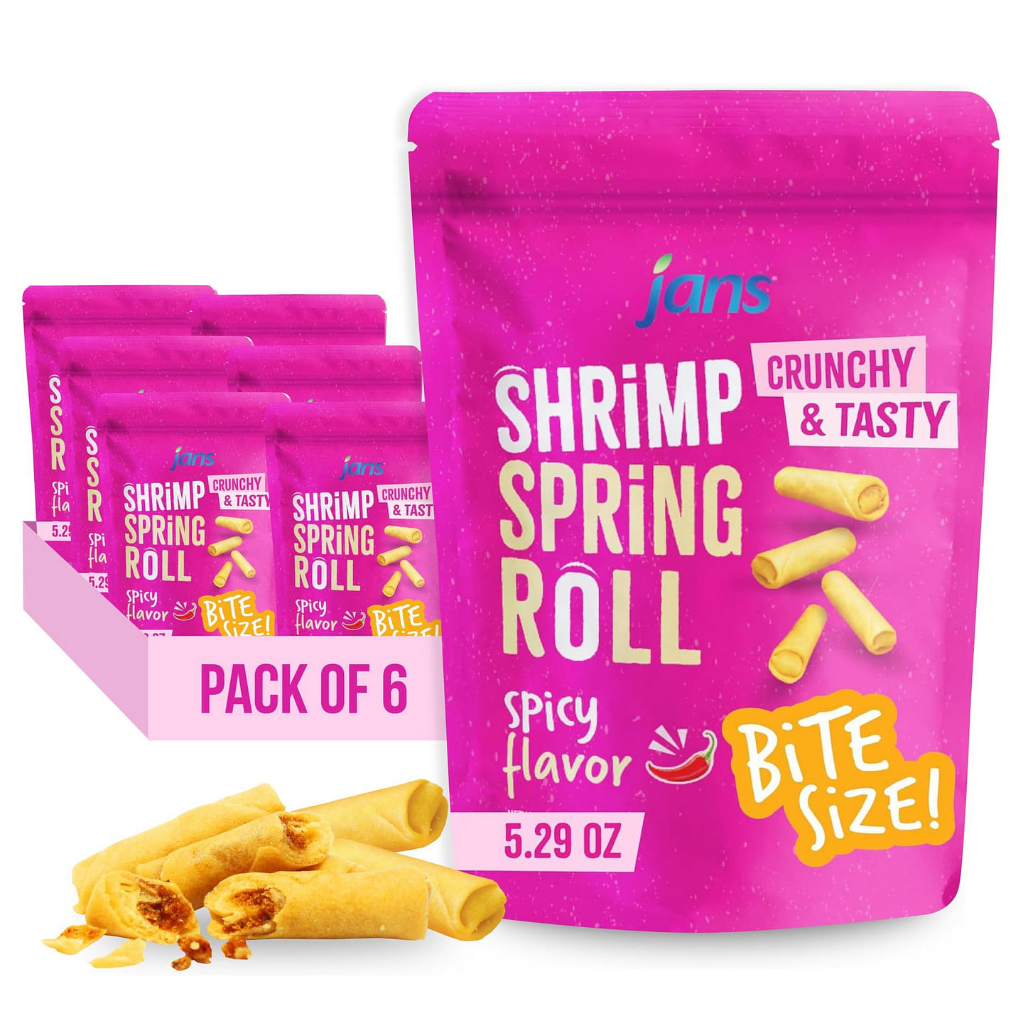 Jans Spicy Shrimp Spring Roll 5.29 oz Pack of 6 5.29 oz*6 pack