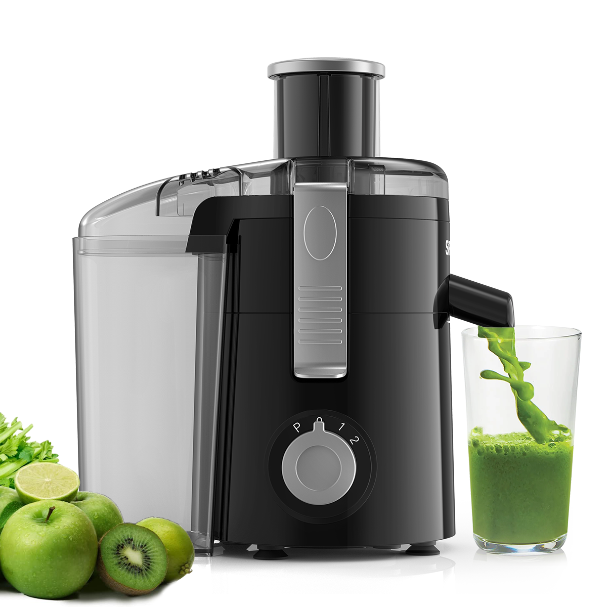 350W Centrifugal Juicer Machine, Black 1 count