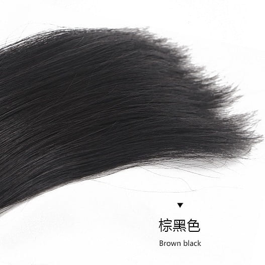 Premium Synthetic Invisible hair pad piece seamless clip，【DFP-A】brownblack20cm 1 count
