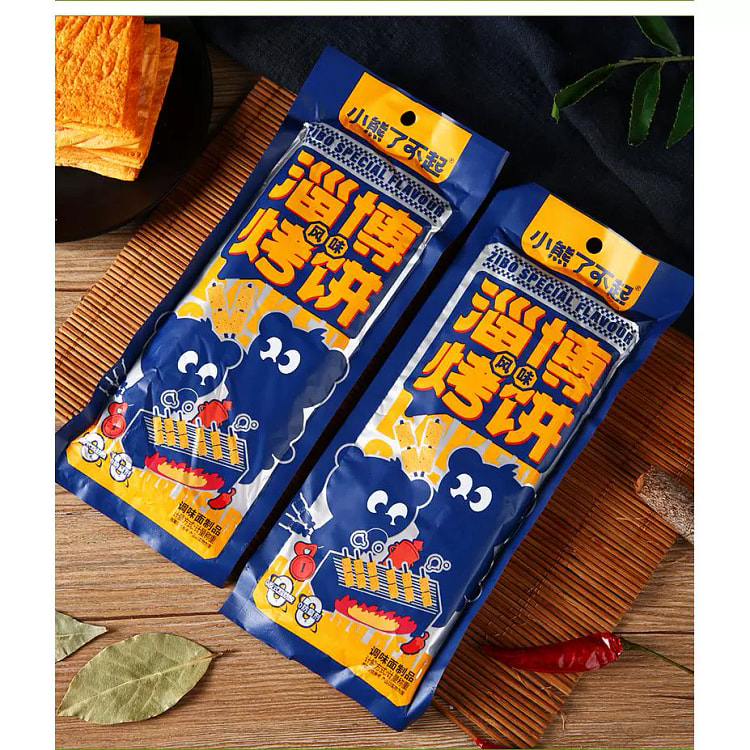 淄博烤饼小熊了不起网红解馋零食深夜美味干辣条宿舍追剧麻辣小吃16g*5包