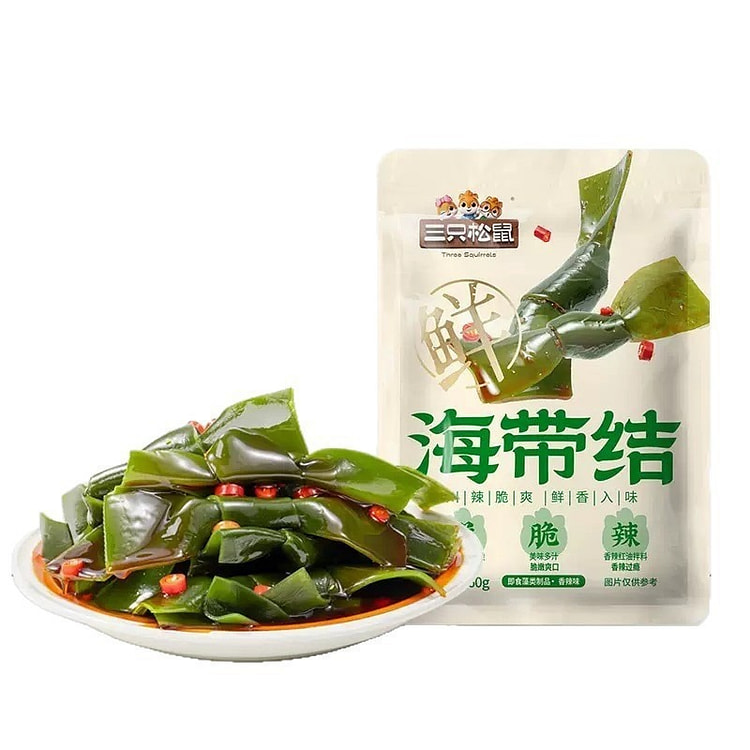 Three Squirrels Spicy Kelp Knots 60g 60 g