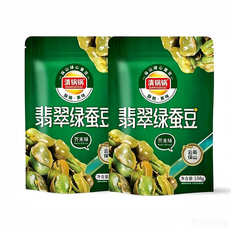 Danguoguo Mustard Flavor Green Broad Beans, 108g 108 g