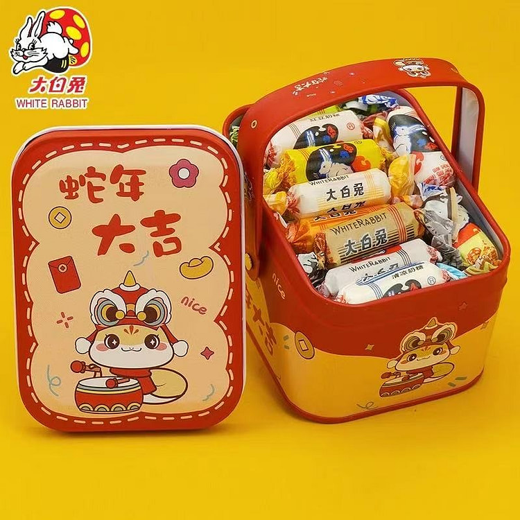 上海特产大白兔奶糖 圣诞节糖果铁盒 《蛇年大吉款》1盒