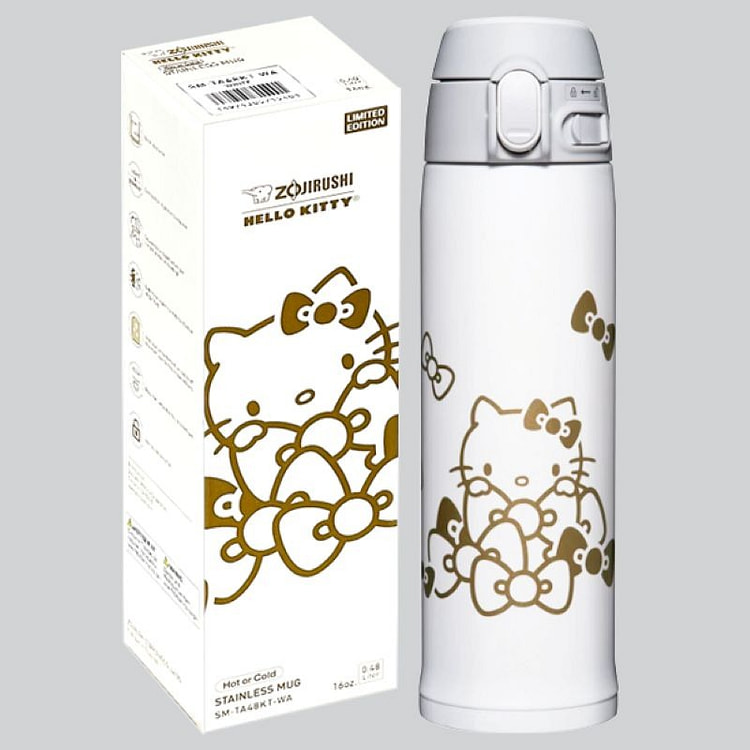 象印 x Hello Kitty 金色真空保温瓶 16 盎司