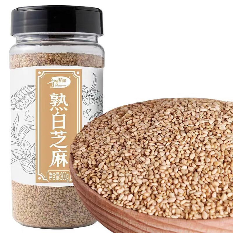 十月稻田 熟白芝麻200g/罐无添加 低温炒制