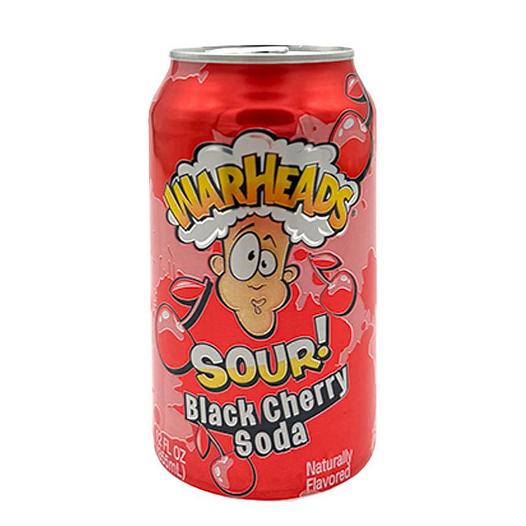 Warheads Sour Black Cherry Soda 12 oz Can 1 each