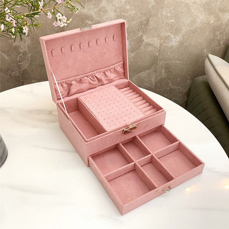 Velvet Jewelry Box Organizer Pink 0 ポンド
