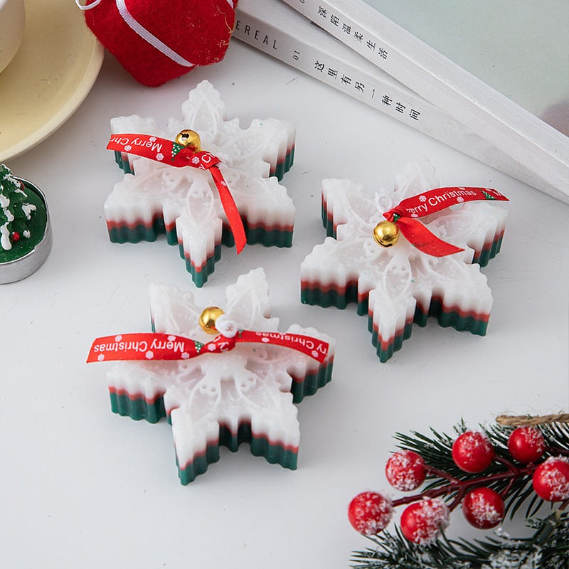 [ Christmas limit ] Creative snowflake aromatherapy candle sprite 34g 1 count