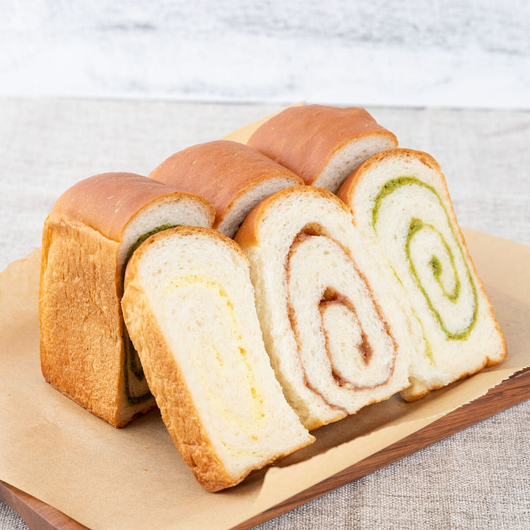奶酥牛奶吐司三拼(未切原味*巧克力*抹茶)