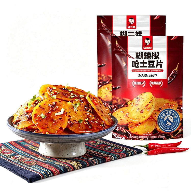 云南特产鲜脆土豆片凉拌洋芋片糊麻辣即食低脂小吃解馋 250 克