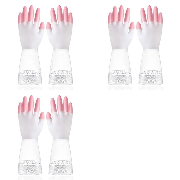 MyCleaningTime 洗碗手套3双 粉X3 1 份