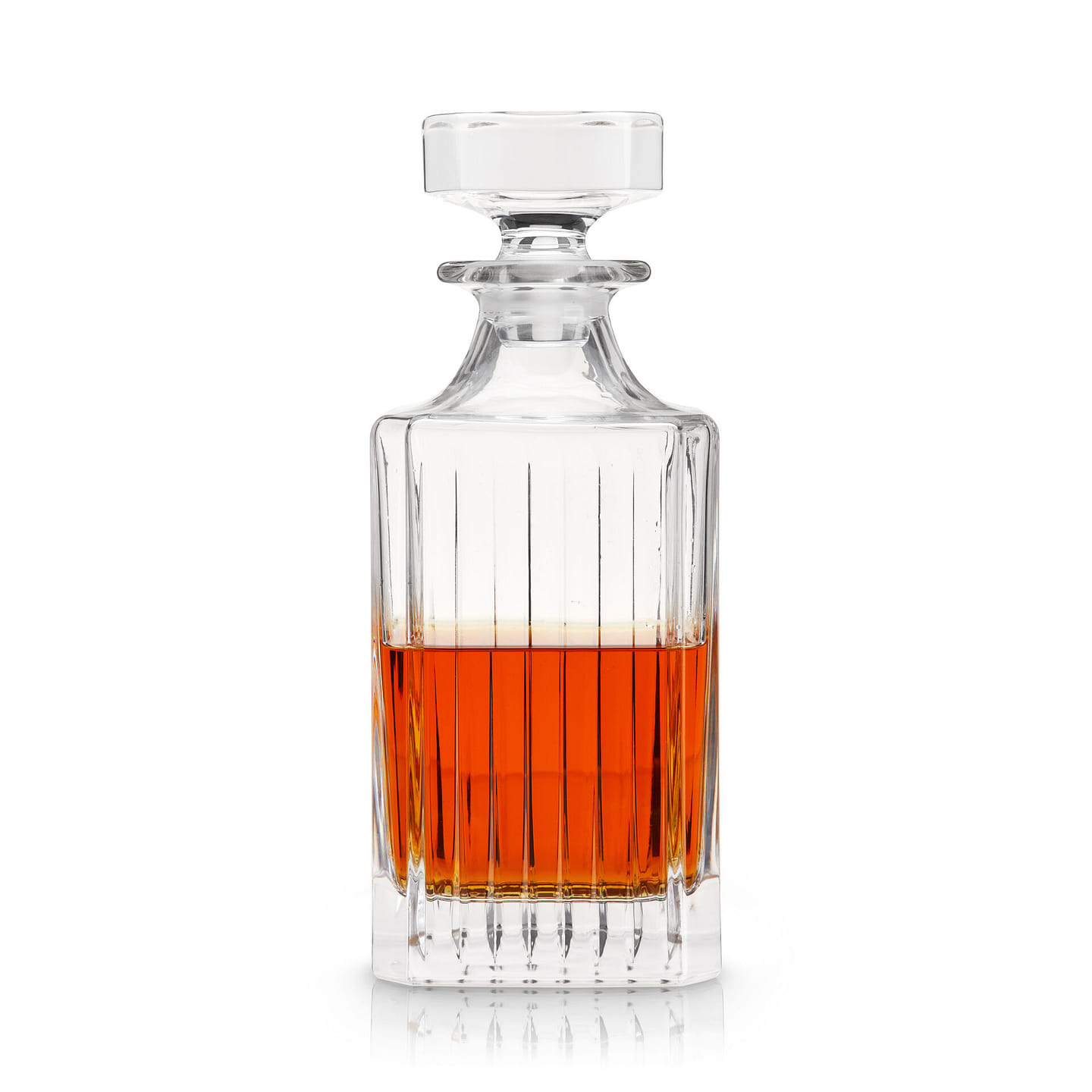 Viski Reserve European Crystal Liquor Decanter – Cut Crystal Carafe with Stopper European Made Home Bar Glassware for Whiskey, Vodka, Gin, 28 Oz – Set of 1 28 oz