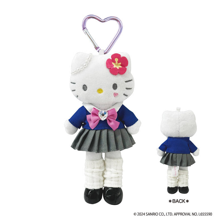 Sanrio Hello Kitty School Uniform Plush Keychain 1 each