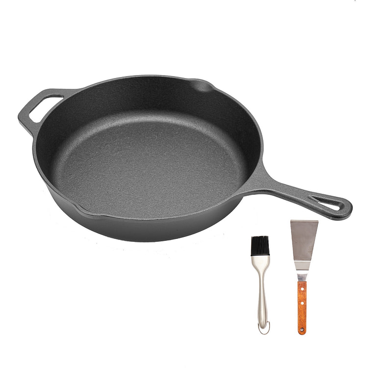 10-Inch Cast Iron Single Handle Grill Pan Uncoated 1 count