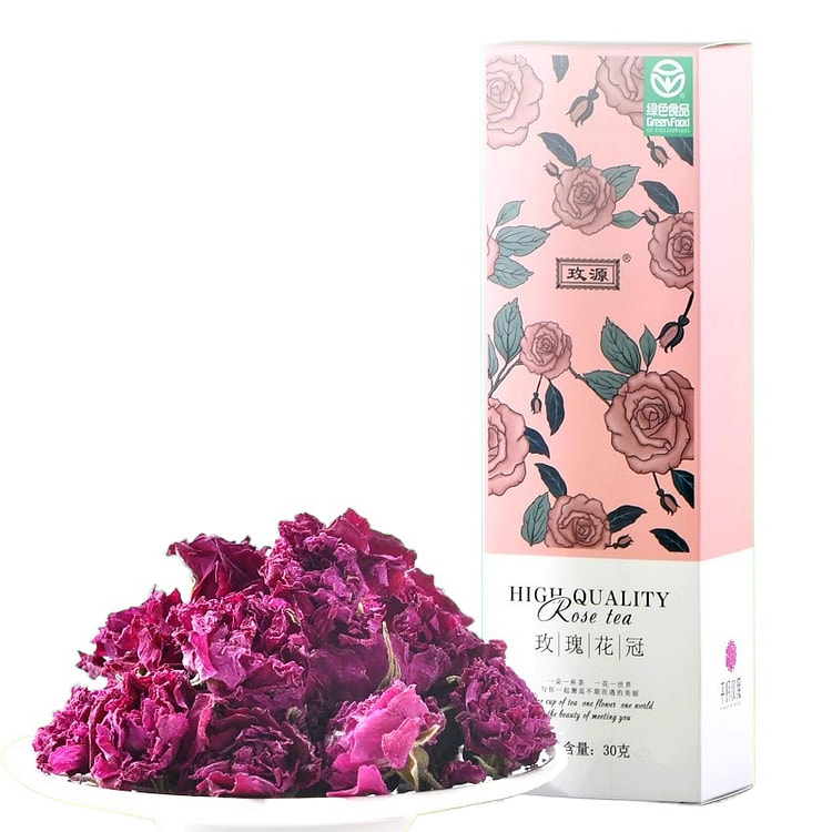 玫源玫瑰花茶大花约60朵30克x1盒