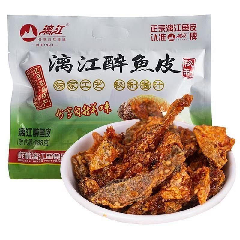 Li River Sweet and Spicy Drunken Fish Skin 188g 1 pack