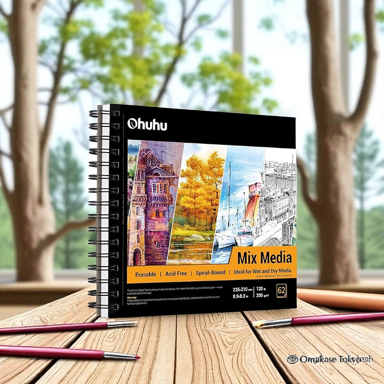 Ohuhu水彩素描本124页225mmx210mm 200 克