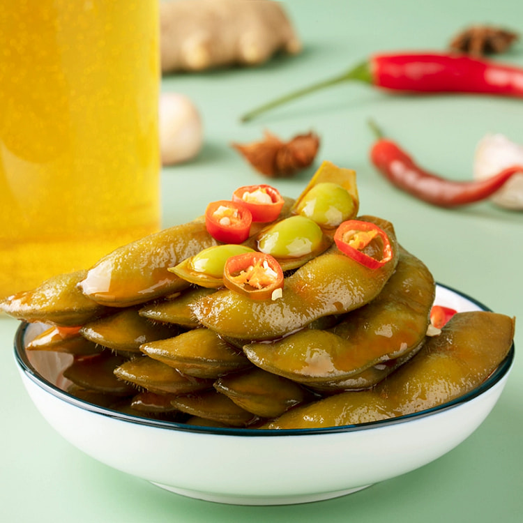 章鸭子毛豆即食湖南休闲卤味300g*1袋 300 克