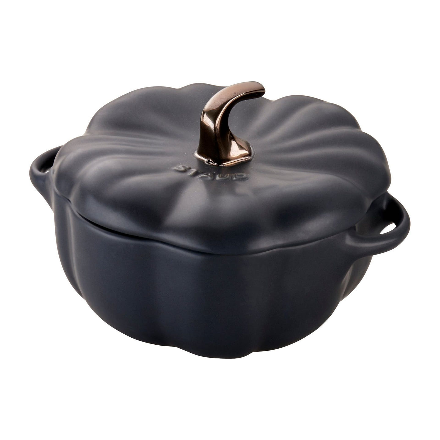 STAUB Ceramic 24-oz Pumpkin Cocotte 0.75-qt / Matte Black 1 each