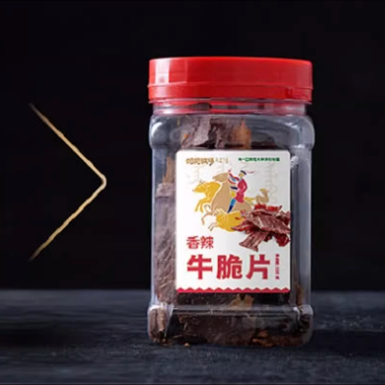内蒙古呼伦贝尔薄脆风干牛脆片100g/罐——香辣