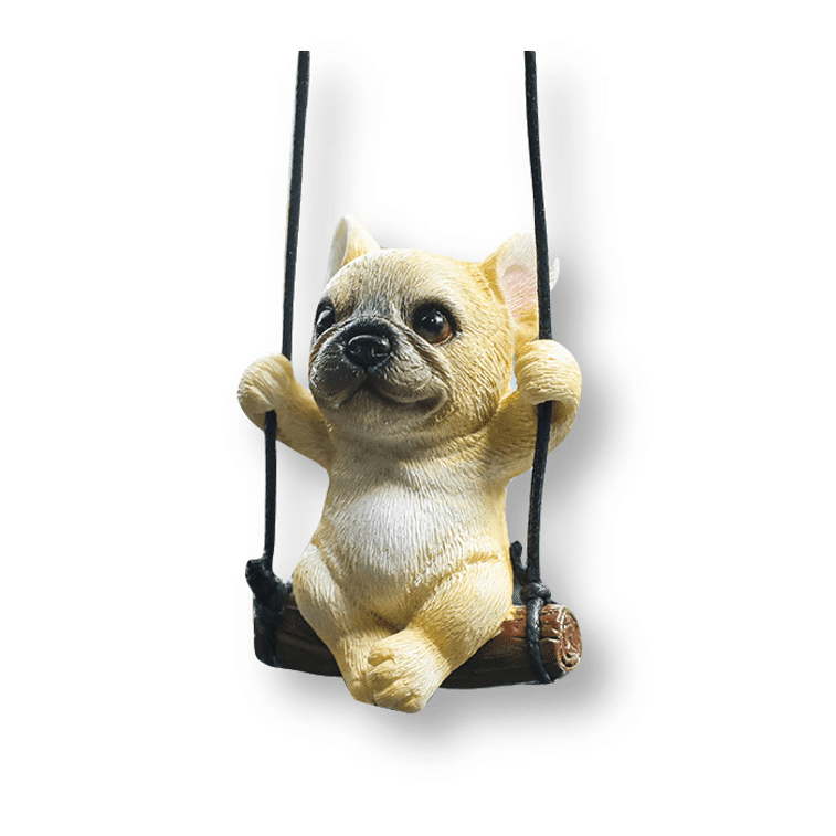 Bulldog Car Rearview Mirror Hanging Decoration Puppy Car Accessory Basic Style 1 each
