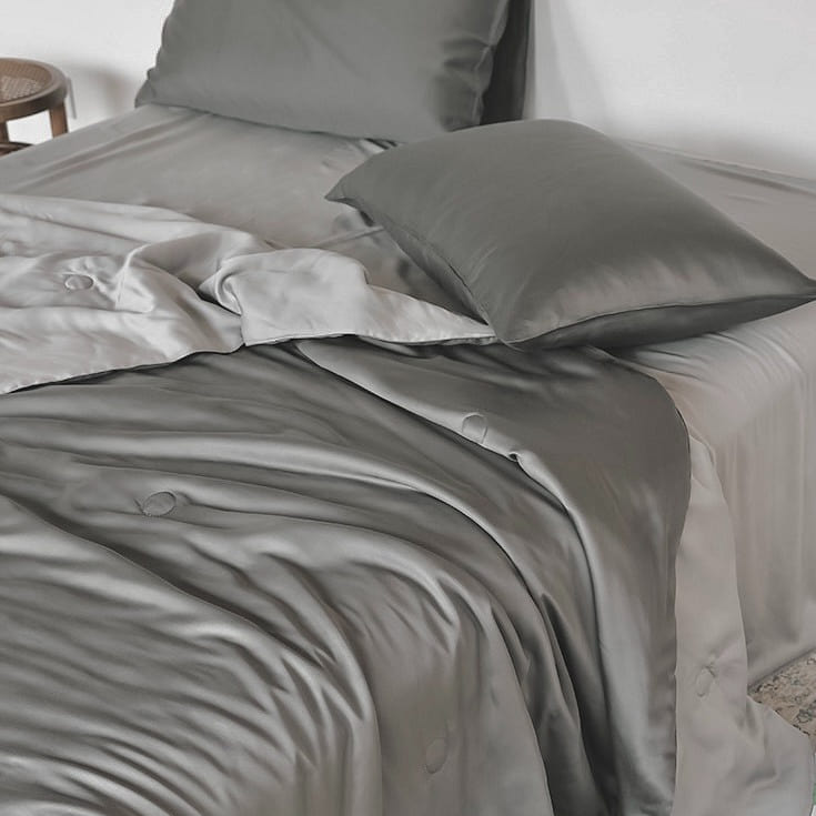 BedinOne Cooling Airy Comforter Set Space Grey XLarge 4 lb