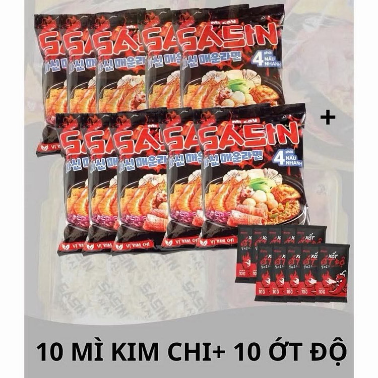 [COMBO 10] GÓI MÌ CAY SASIN VỊ KIM CHI 120G 10 gói