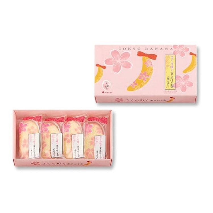 【日本直邮】东京香蕉 新品  樱花口味香蕉 4块装