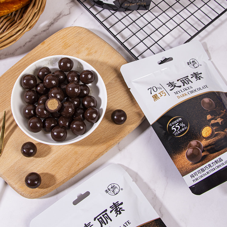梁丰 巧克力70%黑巧麦丽素儿童零食30g*2袋