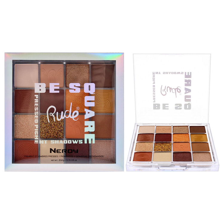 Be Square プレスト ピグメント アンド シャドウ - Nerdy by Rude Cosmetics 女性用 - 0.76 オンス メイクア