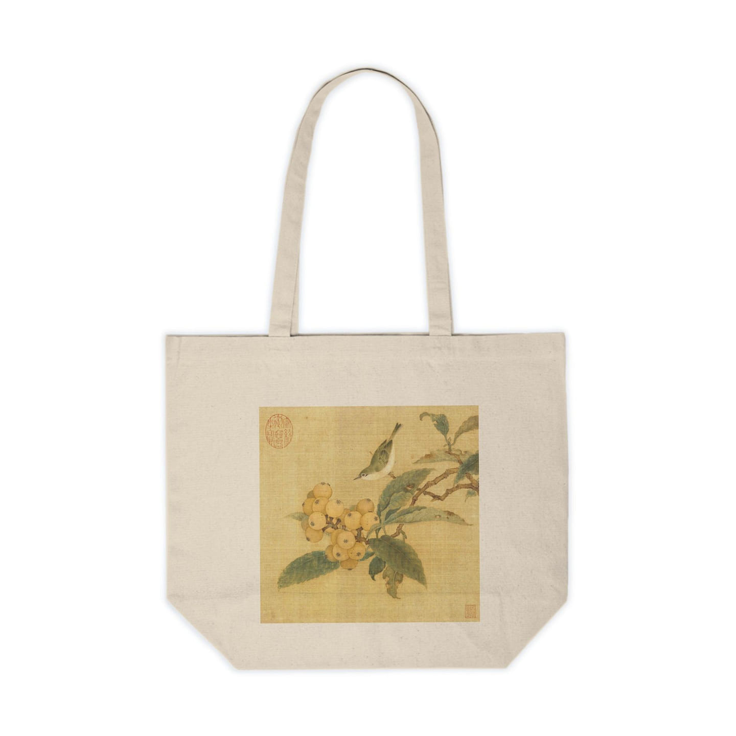 Loquats and Bird – Cotton Canvas Tote Bag 18 x 15 1 count