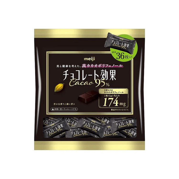 Meiji 95% High Purity Cocoa Dark Chocolate, 36 pcs 1 each