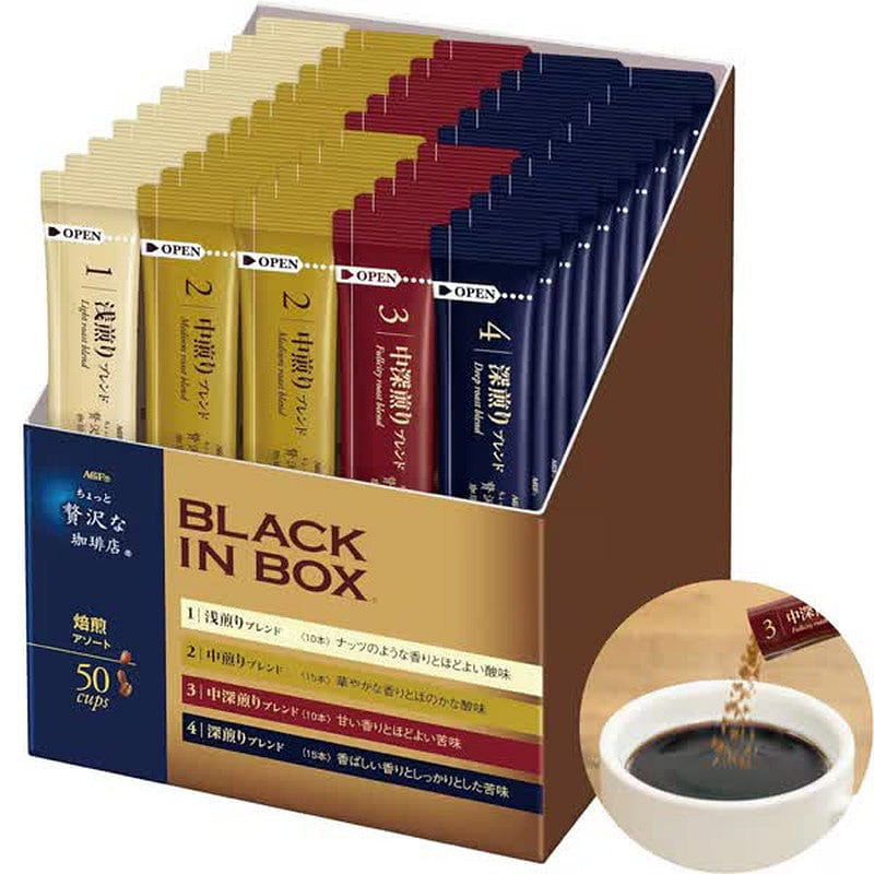 AGF Luxury Coffee Black Roasted Assort 50 Sticks 1 each