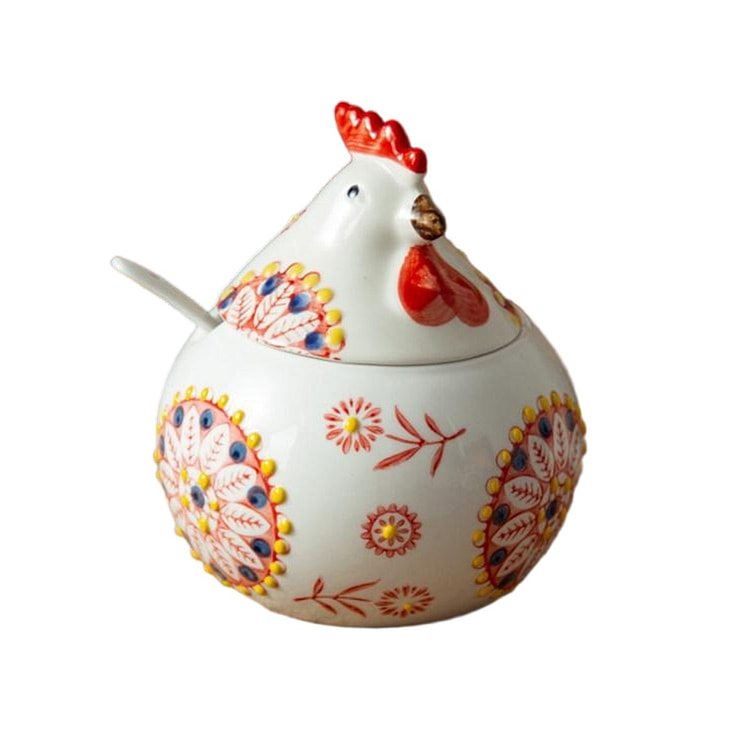 Chicken Ceramic Spice Jar-Red 1 each