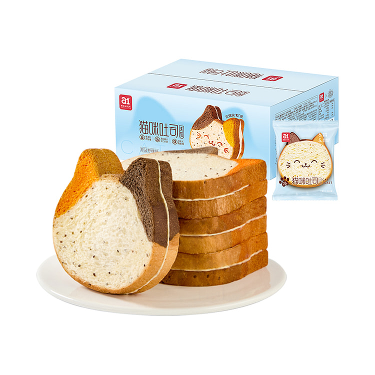 a1营养早餐面包猫咪吐司海盐柠檬味360g*1箱
