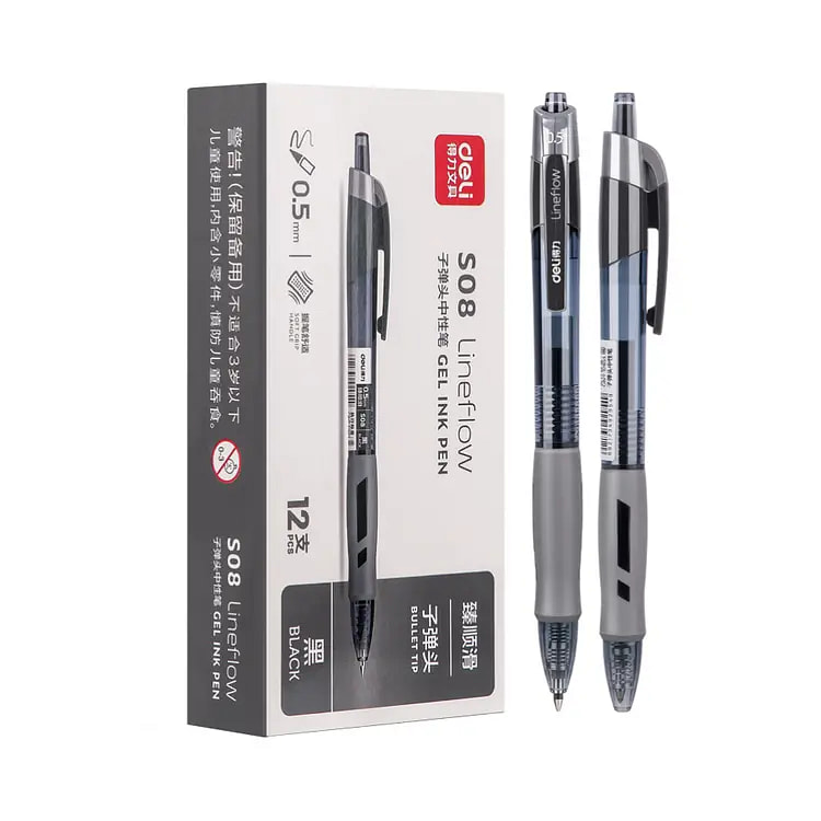 Deli 0.5mm Smooth Retractable Gel Pen 12pcs 1 each