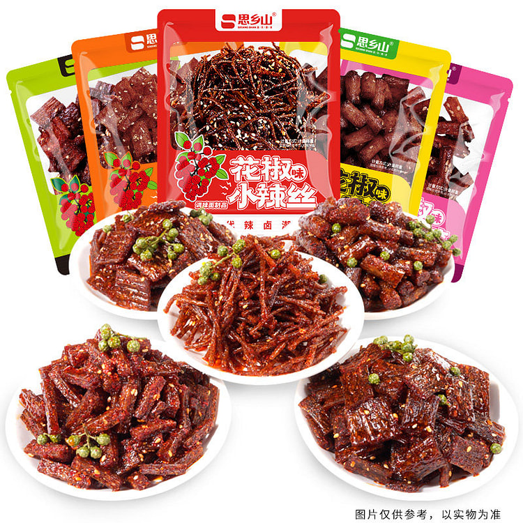 思乡山花椒辣条组合5种各1包 100 克