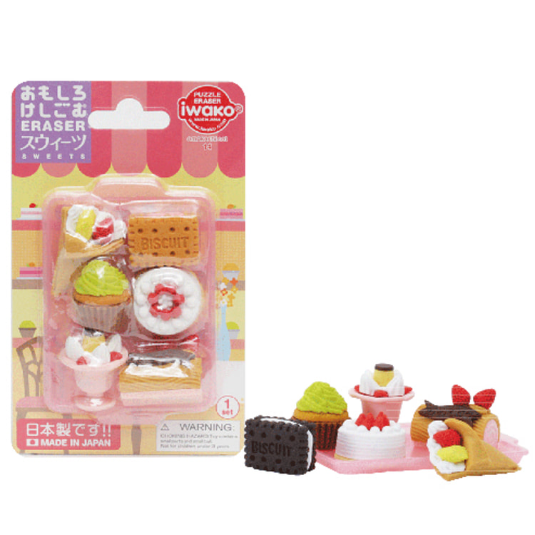IWAKO Japanese Easer Sweet Design 6pcs