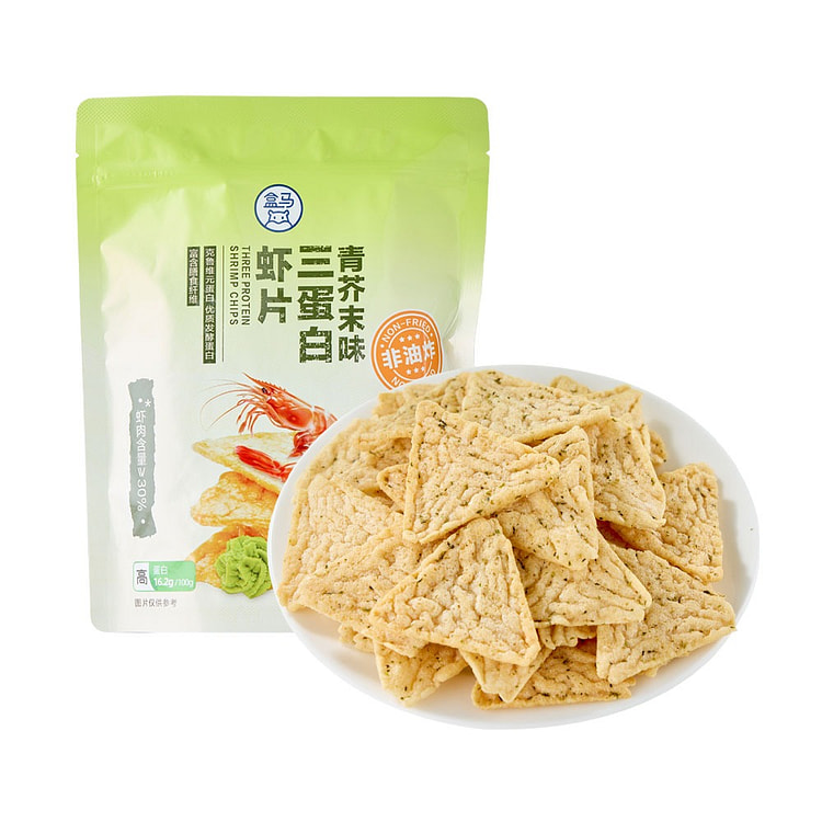 盒马 三蛋白虾片（青芥末味）