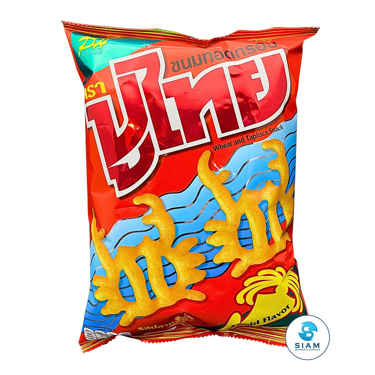Pu Thai Wheat & Tapioca Snack, Squid Flavor
