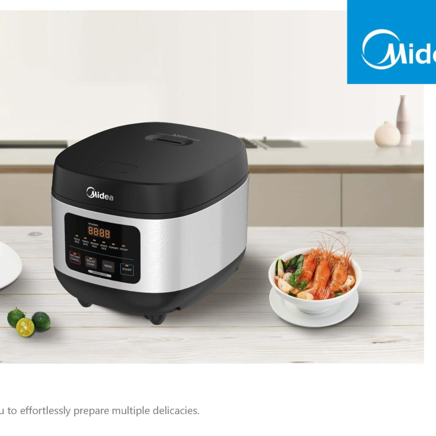 Midea 炊飯器 ホワイト 蓋付き Midea Rice Cooker Slow Cooker Multi Cooker 10 Cup - Weee!
