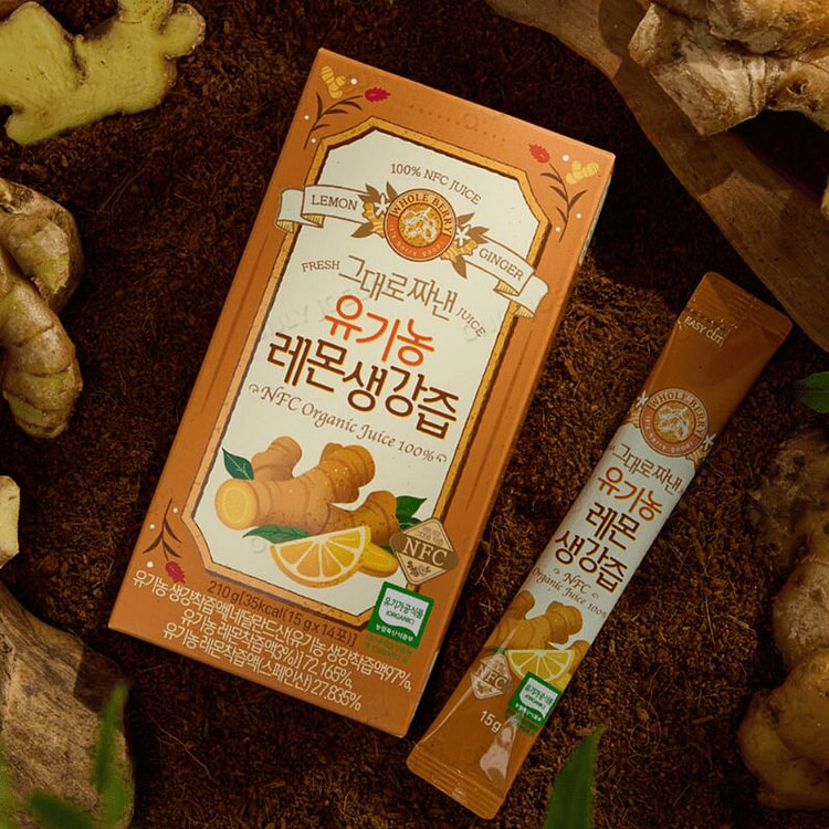 WholeBerry Organic Lemon Ginger Juice 1 box