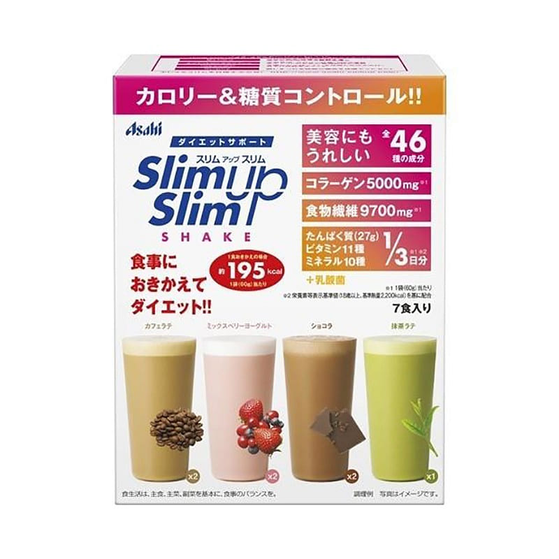 Asahi 4 flavors meal replacement shake 7 packs 1 each