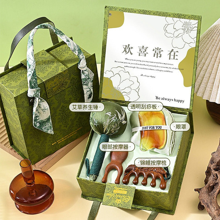 中国风特色伴手礼 欢喜常在绿色养生礼盒 1 份