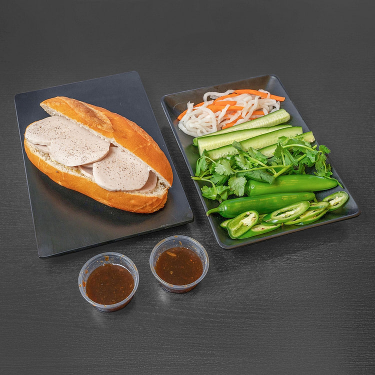 Vietnamese Pate Meatloaf Banh Mi Sandwich. 1 each
