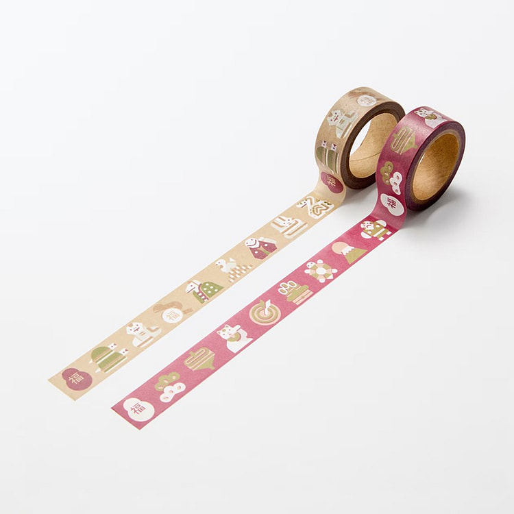 muji 2025 limited edition blessing snake lucky charm lucky cat masking tape
