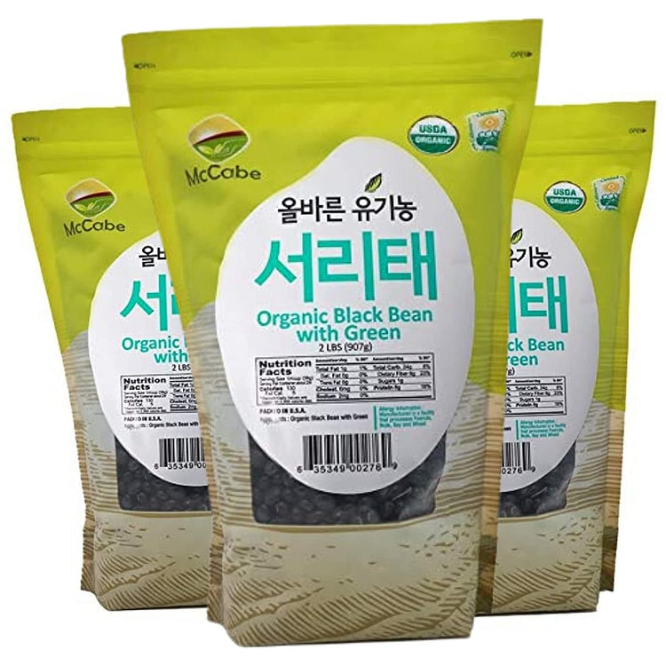 McCabe Organic Black Bean w/Green 2 Lbs (3 Packs)