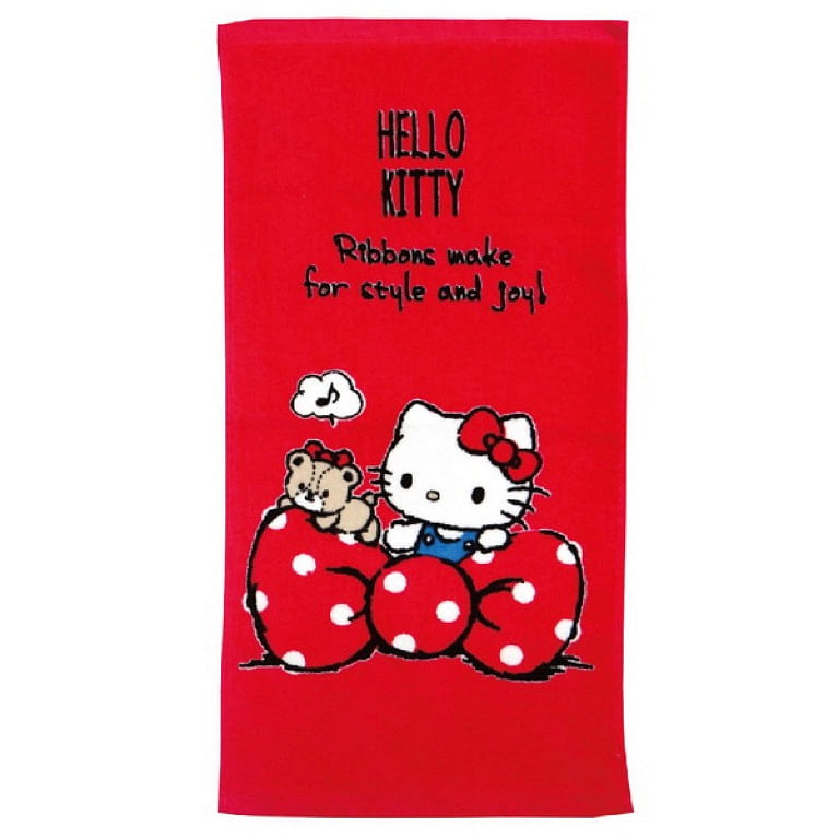 Hello Kitty Red Bow-tie Style Towel 27*54cm 80 g