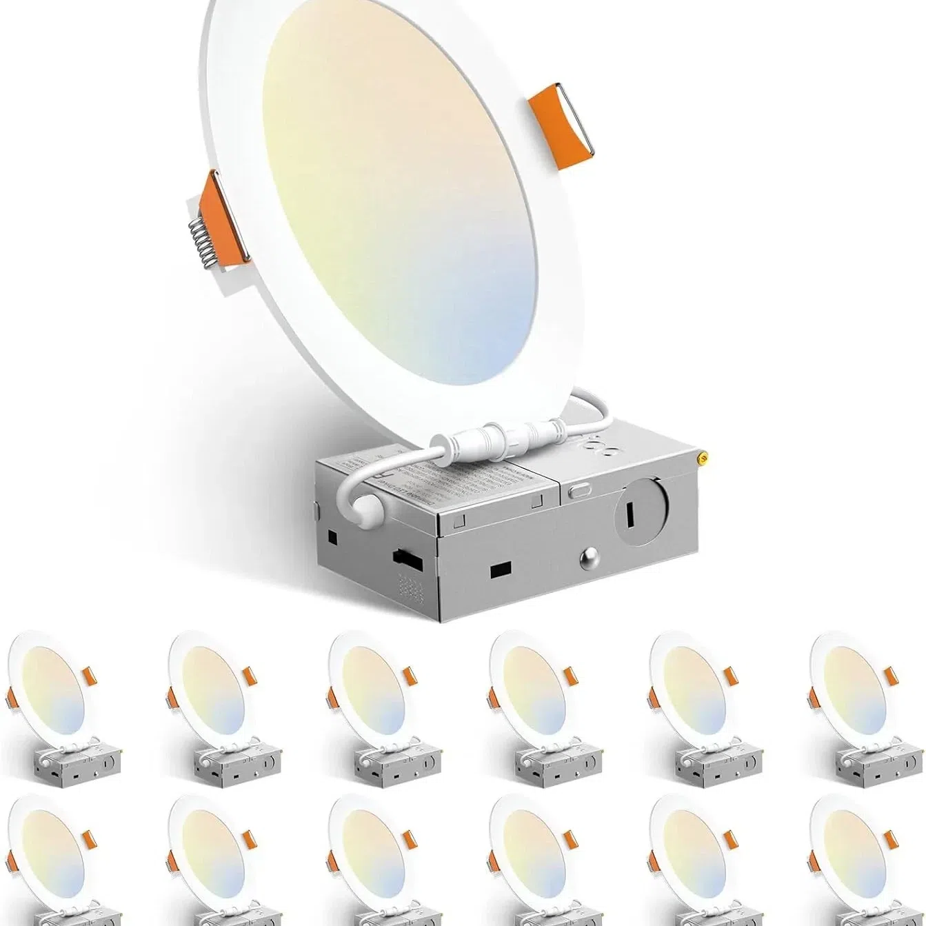 12 Pack 6 Inch 13W 5CCT Ultra-Thin LED Recessed 12 pack