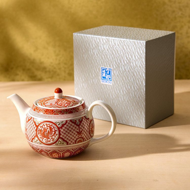 九谷烧赤江凤凰茶壶